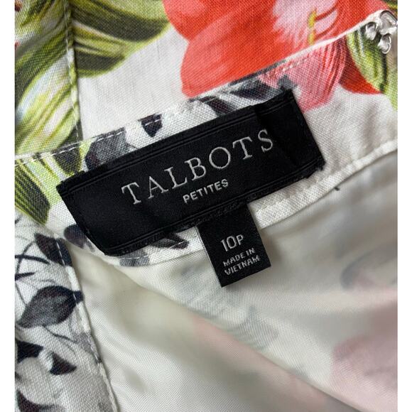 Talbots Tropical Print Skirt, Linen Blend, Lined, Pleats, Women's Size 10p - Picture 4 of 5